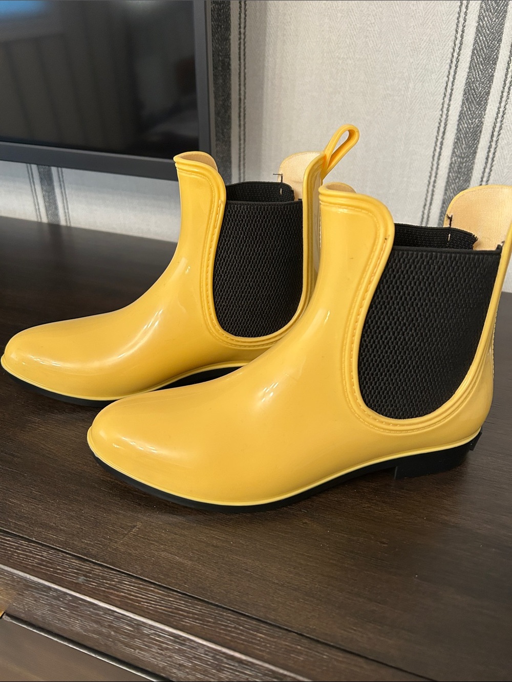 Yellow Chelsea Rain Boots for Women - Stylish Waterproof Booties
